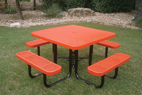 Lexington Square Portable Table, Frame with Powder Coat Finish, Top and Seats with Advanced DuraLex Coating