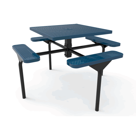 Rivendale Square Nexus Pedestal Table, Frame with Powder Coat Finish, Top and Seats with Standard Thermoplastic Coating