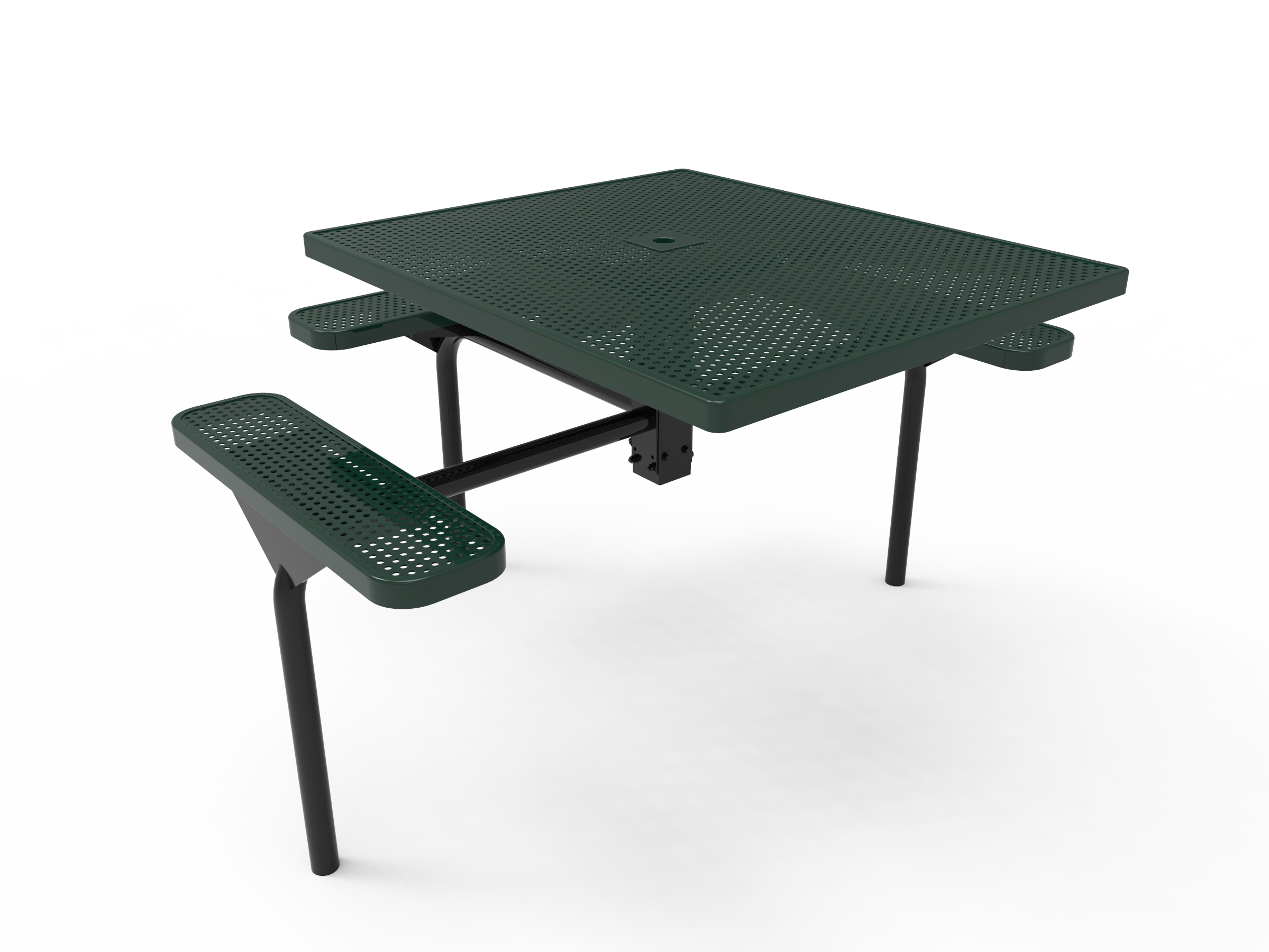 Rivendale Square Nexus Pedestal Table - ADA Accessible, Frame with Powder Coat Finish, Top and Seats with Standard Thermoplastic Coating