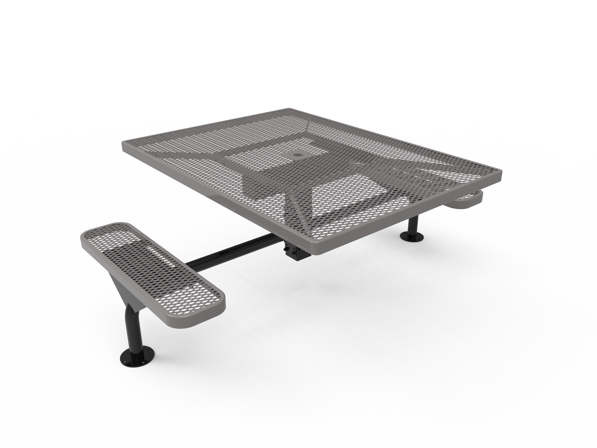 Rivendale Square Nexus Pedestal Table - ADA Accessible, Frame with Powder Coat Finish, Top and Seats with Standard Thermoplastic Coating