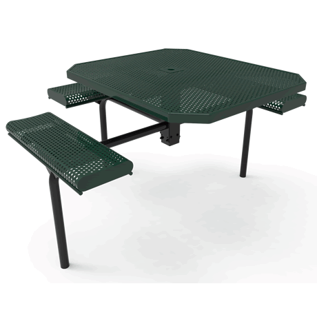 Lexington Octagon Nexus Pedestal Table with Rolled Seats - ADA Accessible, Frame with Powder Coat Finish, Top and Seats with Advanced DuraLex Coating