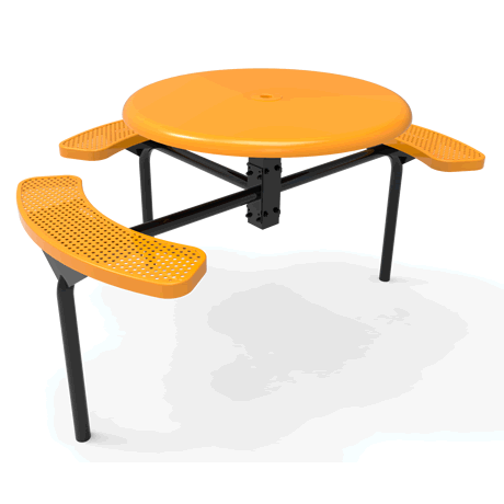 Rivendale Octagon Nexus Pedestal Table with Solid Top - ADA Accessible, Frame with Powder Coat Finish, Top and Seats with Standard Thermoplastic Coating