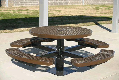 Rivendale Round Pedestal Table, Frame with Powder Coat Finish, Top with Standard Thermoplastic Coating
