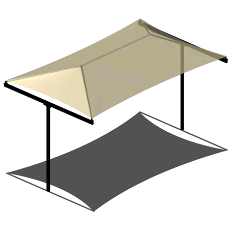 T-Post Hip 8EH x 8x14 Shade Structure