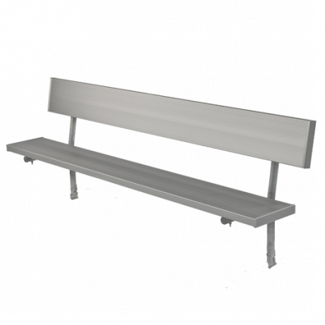 Stationary Bench with Aluminum Plank Seat and Back