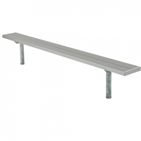 Stationary Backless Bench with Aluminum Plank Seat