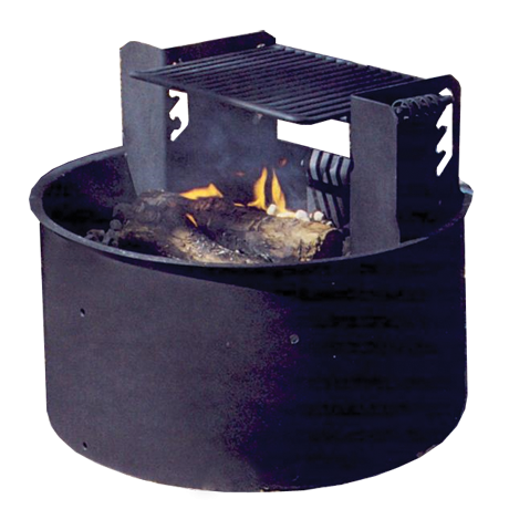 Wheelchair Accessible Fire Ring with Adjustable 4-Position Cooking Grate