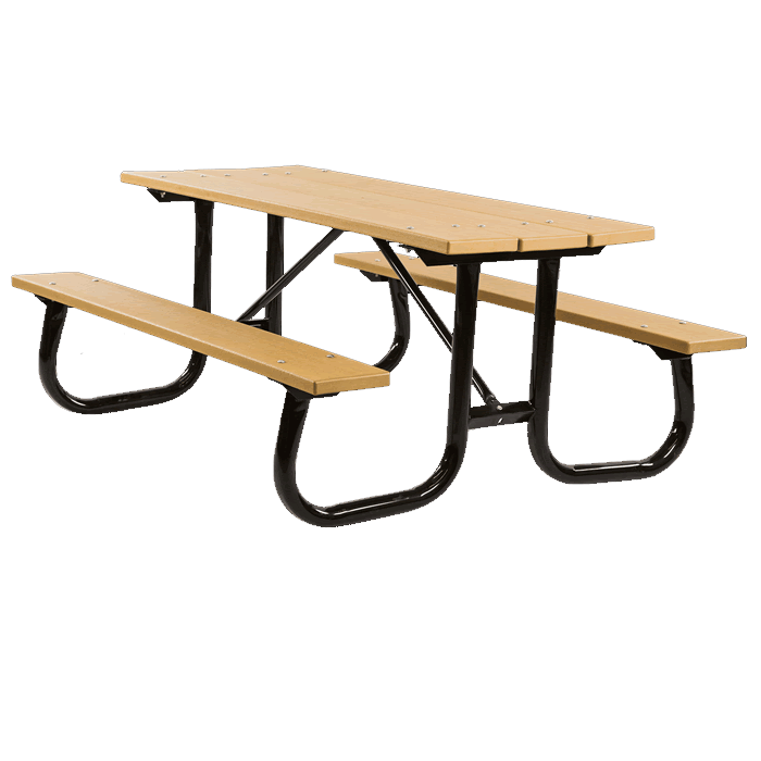Shenandoah Welded Frame Picnic Table with Recycled Plastic Plank Top and Benches