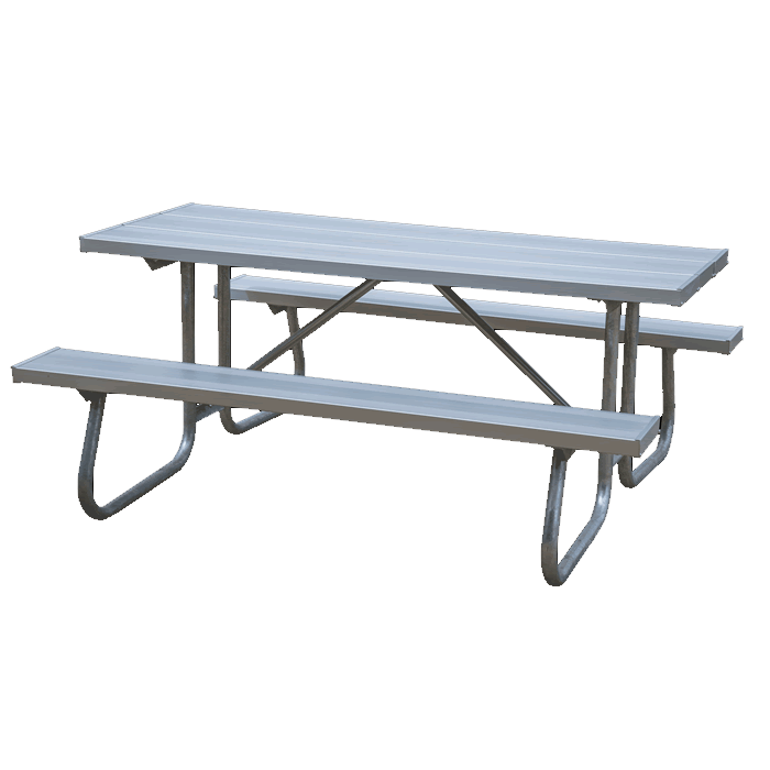 St. James Welded Frame Picnic Table with Aluminum Plank Top and Benches