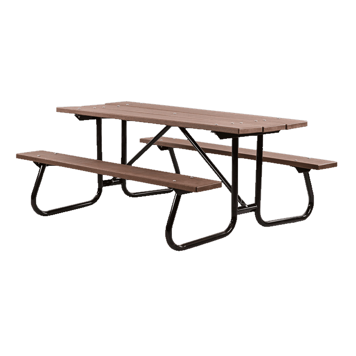 St. James Welded Frame Picnic Table with Recycled Plastic Plank Top and Benches