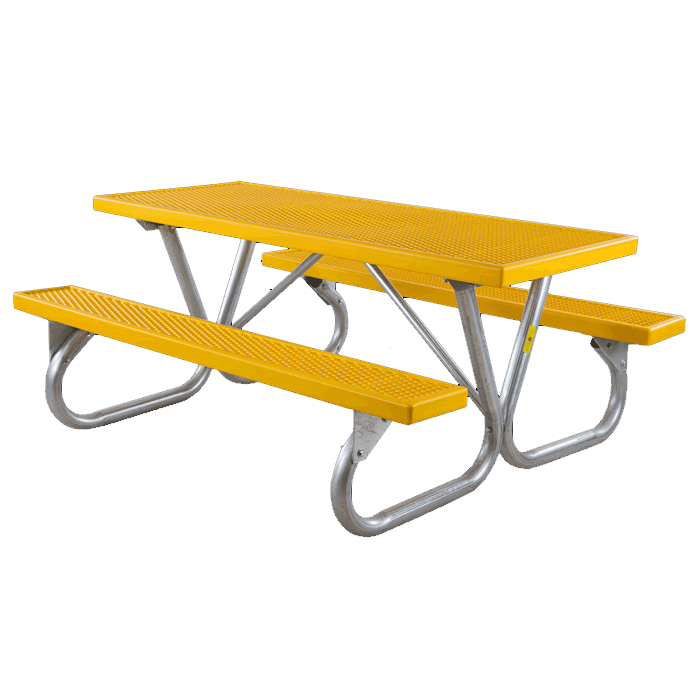 Pocono Bolted Frame Picnic Table with Plastisol Coated Top and Benches