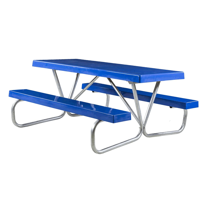 Cascade Bolted Frame Picnic Table with Fiberglass Plank Top and Benches