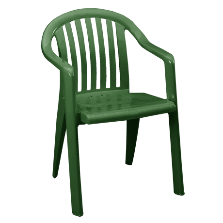 Miami Lowback Stacking Armchair - Amazon Green