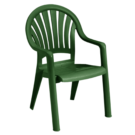 Pacific Fanback Stacking Armchair - Amazon Green