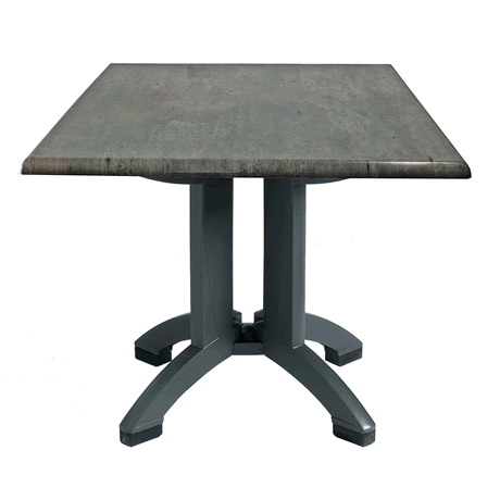Atlanta Molded Melamine Table - 32" Square Granite Decor Top on Charcoal Legs
