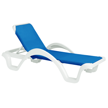 Catalina Adjustable Sling Chaise Lounge With Arms