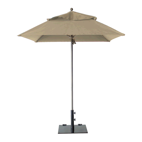 Windmaster Square Fiberglass Umbrella with 1-1/2" Aluminum Pole - Khaki