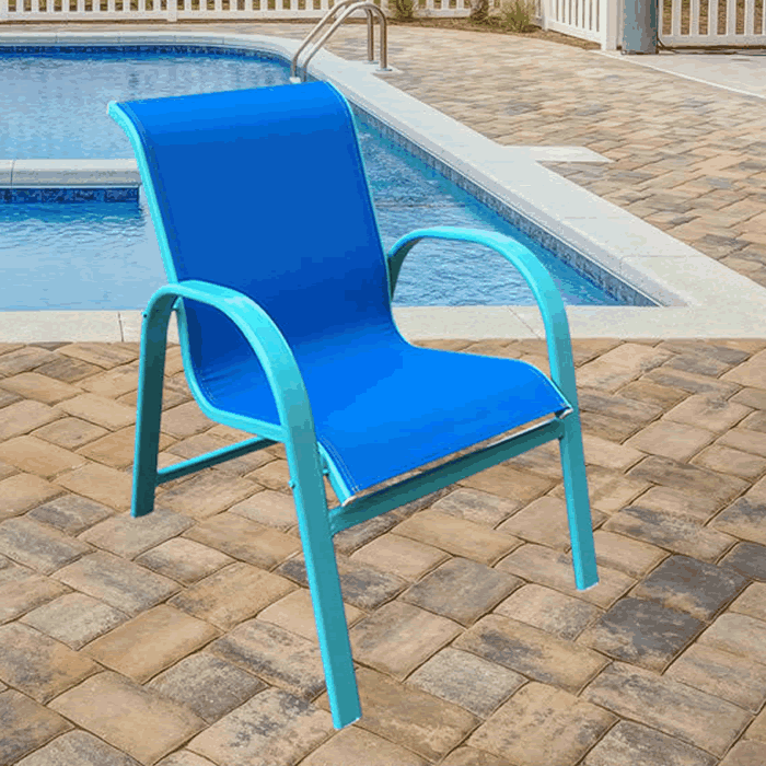 Lido Sling Dining Chair with Oval Aluminum Frame