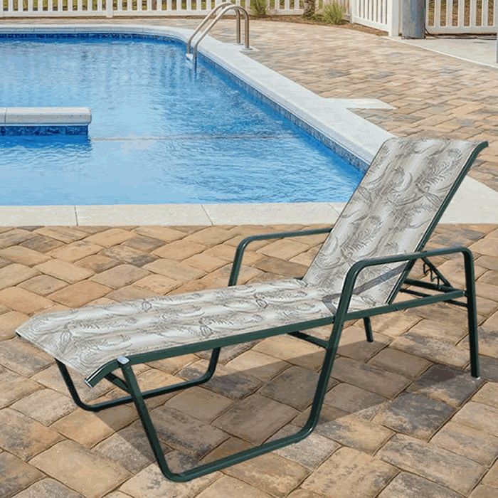 Lido Sling Stackable Chaise Lounge with Arms