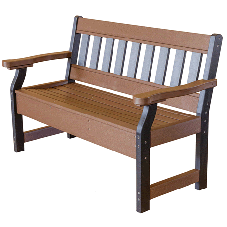Garden Bench - Tudor Brown on Black - Two Tone Color Combinations Are Available, Call for Info