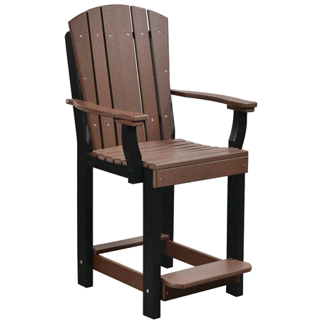 Counter Heigh Patio Chair - Tudor Brown on Black - Two Tone Color Combinations Are Available, Call for Info