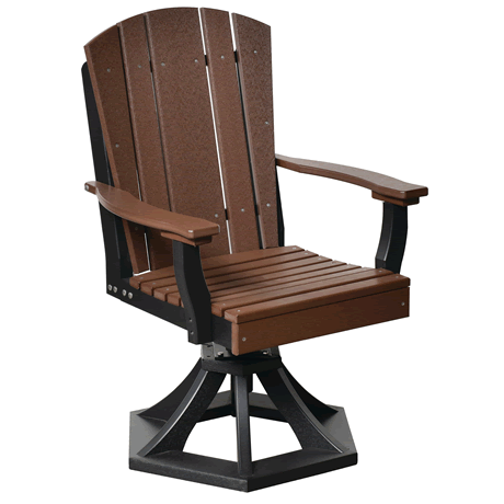 Swivel Rocker Dining Chair - Tudor Brown on Black - Two Tone Color Combinations Are Available, Call for Info