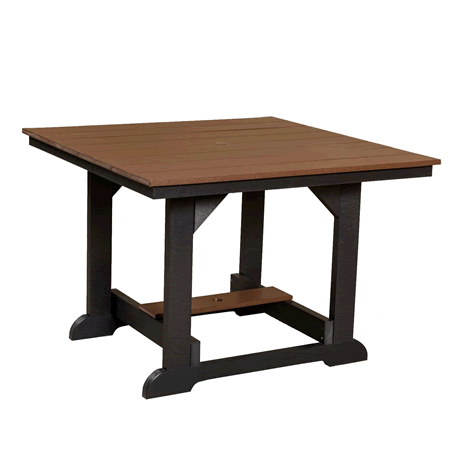 44" x 44" Dining Height Table - Tudor Brown on Black - Two Tone Color Combinations Are Available, Call for Info