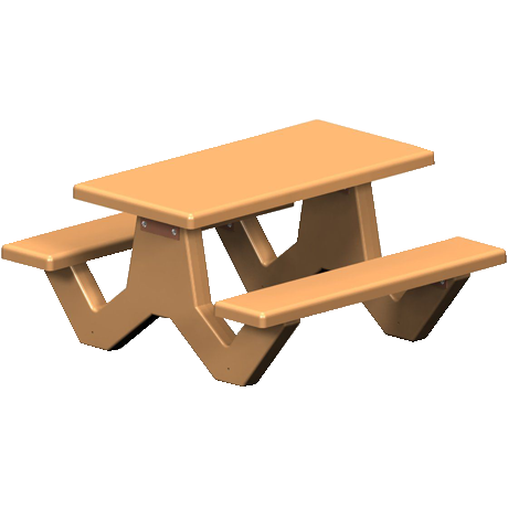 Concrete Rectangle Top Table with Y-Leg Base