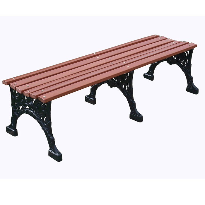 Renaissance Backless Bench with Recycled Plastic Slat Seat
