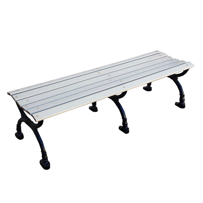 Victorian Backless Bench with Aluminum Slat Seat