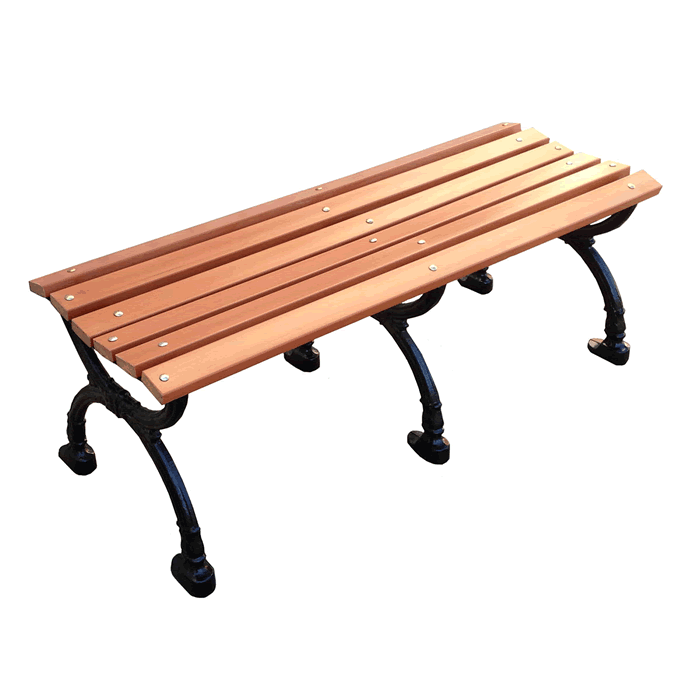 Victorian Backless Bench with Recycled Plastic Slat Seat