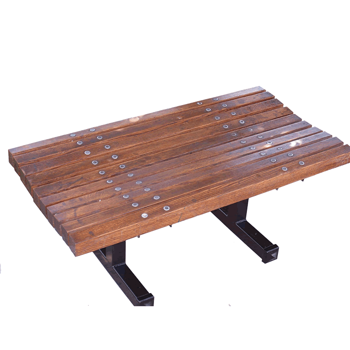 Boulevard Backless Bench with Wood Slat Seat