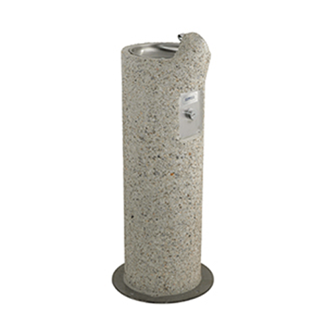 Round Aggregate Pedestal Drinking Fountain with Standard Valve System