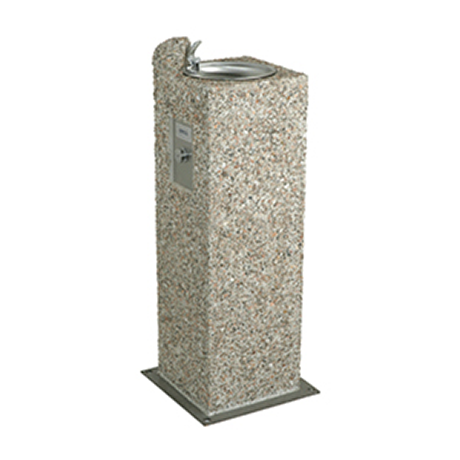Square Aggregate Pedestal Drinking Fountain with Standard Valve System