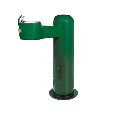 Barrier Free Round Metal Pedestal Single Bubbler Drinking Fountain with Standard Valve System