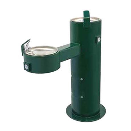 All Purpose Child Height Pedestal Metal Dual Bubbler Drinking Fountain with Standard Valve System