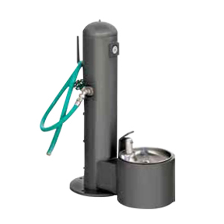 Pedestal Pet Drinking Fountain with Hose Bibb - available only in stainless steel with clear coat