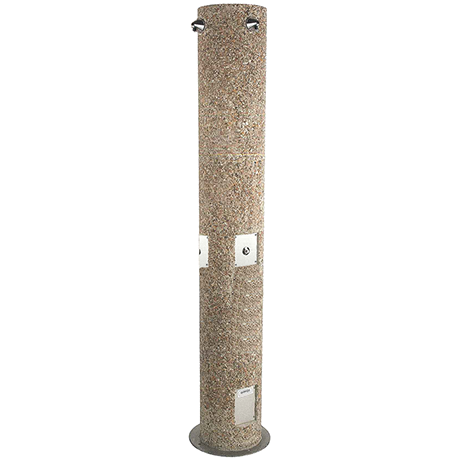 Round Aggregate Pedestal Outdoor Body Shower Only