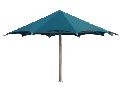 20&#039; Palm Funbrella, Frame With I-Piece Ground Sleeve, UV Shadecloth Top