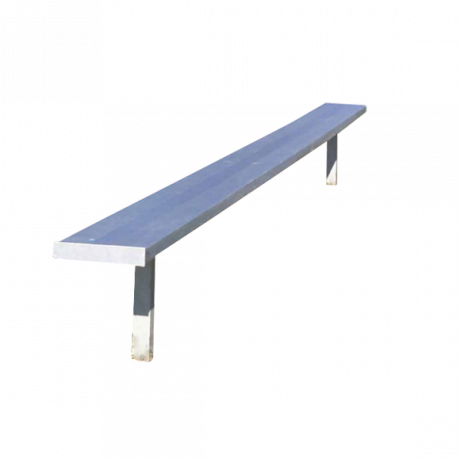 Players Bench With Aluminum Legs, Without Backrest, In-Ground Mount