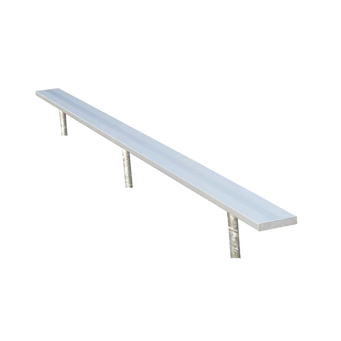 Permanent Players Bench With Steel Legs, Without Backrest, In-Ground Mount