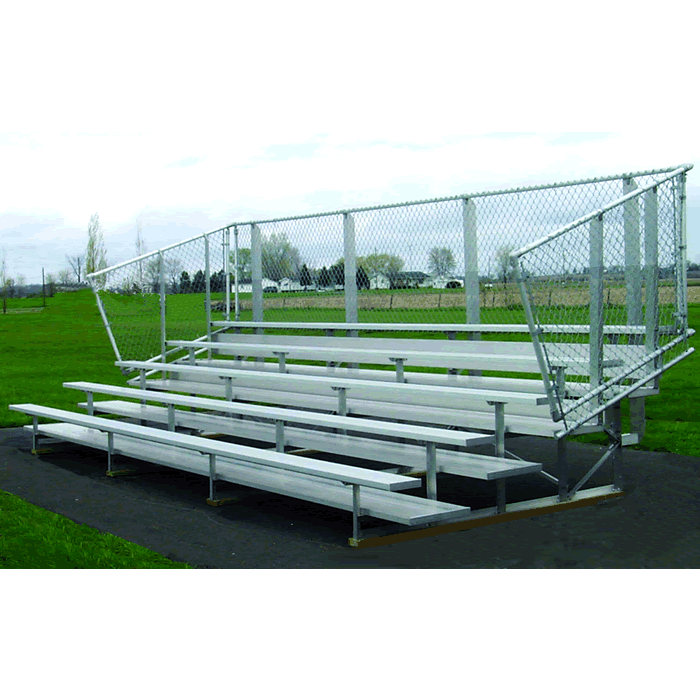 5 Row National Series "Preferred" Bleacher with Aluminum Frame and Chain-Link Guardrail
