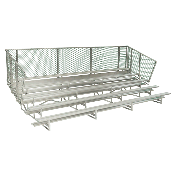 5 Row National Series "Standard" Bleacher with Aluminum Frame and Chain-Link Guardrail