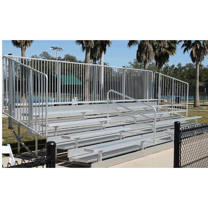 8 Row National Series "Deluxe" Bleacher with Aluminum Frame and Vertical Picket Guardrail