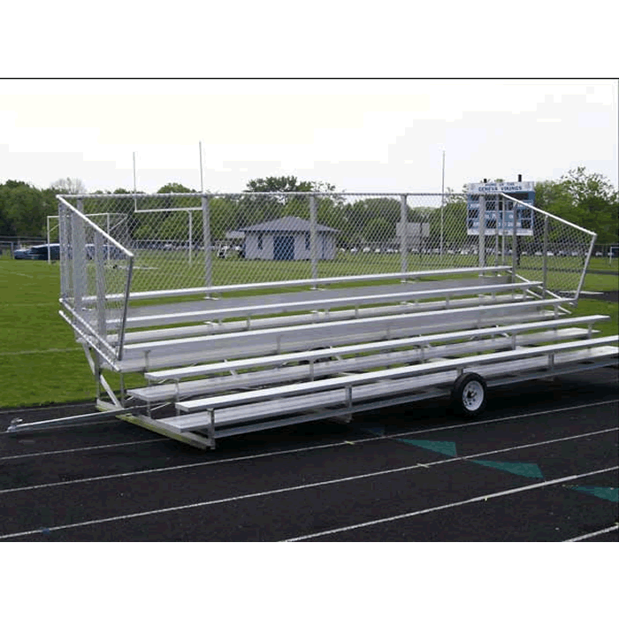 10 Row Transportable "Preferred" Bleacher with Aluminum Frame and Chain-Link Guardrail
