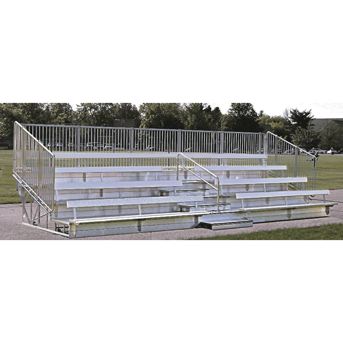 8 Row Superior Seat Series Bleacher with Aluminum Frame and Vertical Picket Guardrail