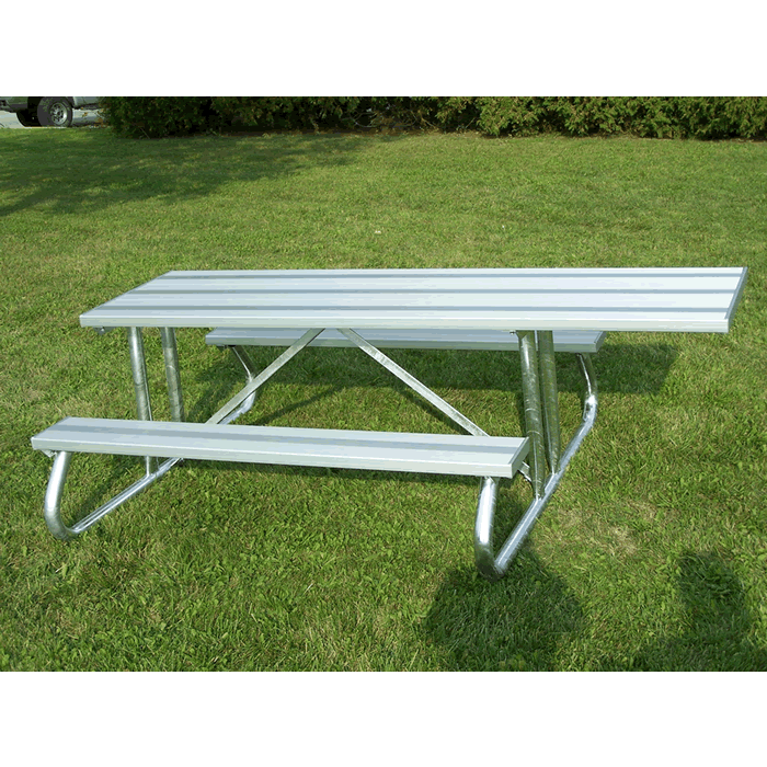 Aluminum Picnic Table with Heavy Gauge Galvanized Steel Understructure