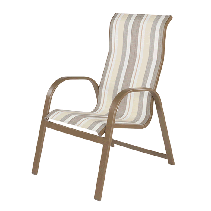 Anna Maria Sling Dining High Back Arm Chair with Grade B Fabric