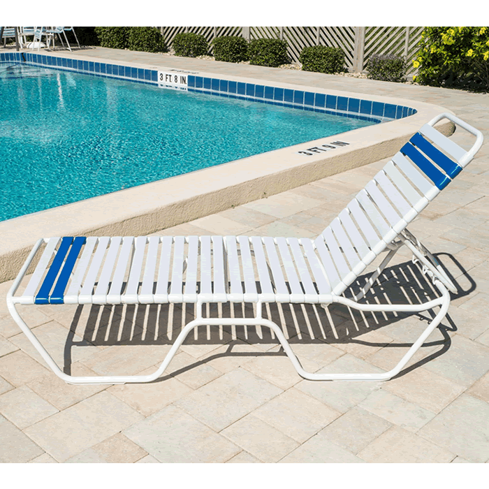 Quick Ship Country Club Strap Chaise Lounge