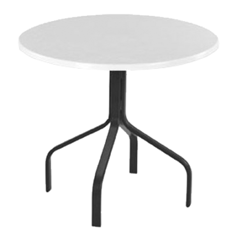 Round Fiberglass Top Dining Table with Flat Tube Base